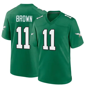 Youth Nike Philadelphia Eagles A.J. Brown Green Kelly Alternate Jersey - Game