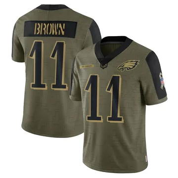 Youth Nike Philadelphia Eagles A.J. Brown Olive 2021 Salute To Service Jersey - Limited