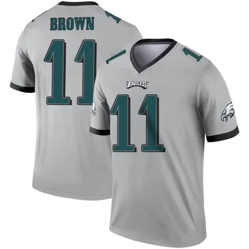 Youth Nike Philadelphia Eagles A.J. Brown Silver Inverted Jersey - Legend