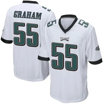 Brandon Graham Philadelphia Eagles Game-Used #55 White Jersey from the  2017-18 and 2018-19 NFL Seasons - Size 44+4 - 43710