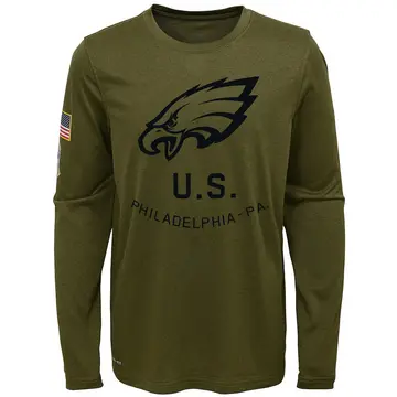 Jordan Mailata Philadelphia Eagles Men's Legend Olive Salute to Service T- Shirt